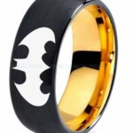 Batman Ring, Batman Wedding Band, Batman Wedding Ring, Black Wedding Band, Black Wedding Ring
