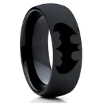 Batman Ring, Batman Wedding Band, Batman Wedding Ring, Black Wedding Band, Black Wedding Ring