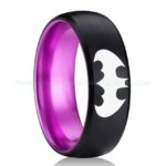 Batman Ring, Batman Wedding Band, Batman Wedding Ring, Black Wedding Band, Black Wedding Ring