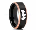 Batman Ring, Batman Wedding Band, Batman Wedding Ring, Black Wedding Band, Black Wedding Ring