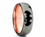 Batman Ring, Batman Wedding Band, Batman Wedding Ring, Gunmetal Wedding Band, Gunmetal Wedding Ring