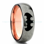 Batman Ring, Batman Wedding Band, Batman Wedding Ring, Gunmetal Wedding Band, Gunmetal Wedding Ring