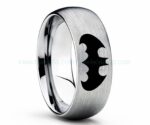 Batman Ring, Batman Wedding Band, Batman Wedding Ring, Silver Wedding Band, Silver Wedding Ring