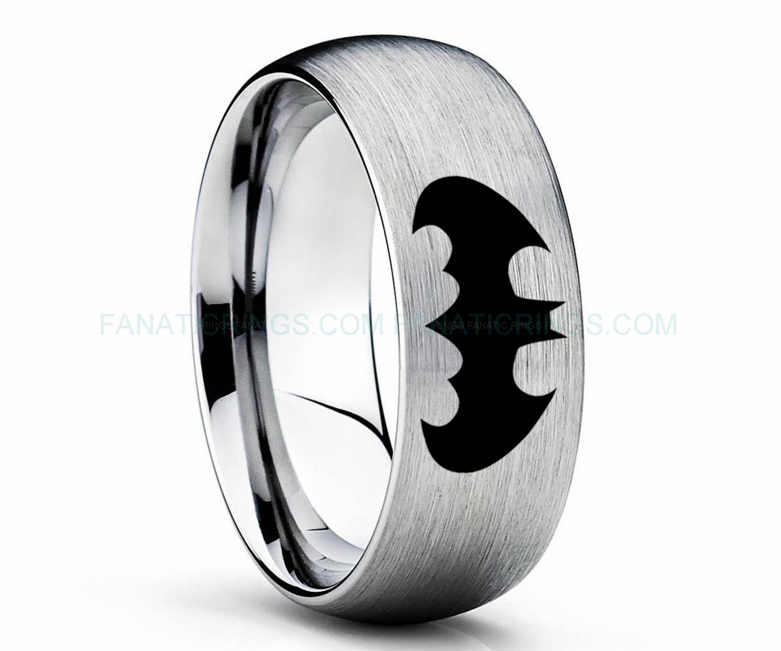 il_1588xN.3093508391_7mtg Batman Ring, Batman Wedding Band, Batman Wedding Ring, Silver Wedding Band, Silver Wedding Ring - Image 1