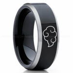 Naruto Shippuden Akatsuki Cloud Ring, Akatsuki Cloud Wedding Band, Akatsuki Cloud Jewelry