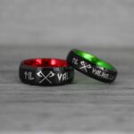 Til Valhalla Rings, Viking Rings, Runes Rings, Valknut Rings, Nordic Rings, Norsemen Rings, Nordic Runes Rings, Black Tungsten Bands - Image 2