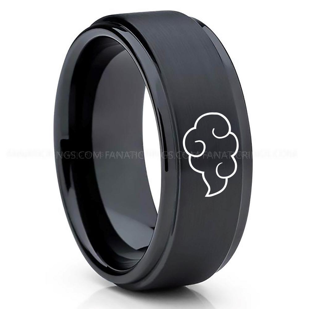 cloud_black_step Naruto Shippuden Akatsuki Cloud Ring, Akatsuki Cloud Wedding Band, Akatsuki Cloud Jewelry - Image 1