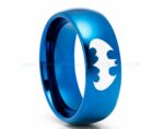 Batman Ring, Batman Wedding Band, Batman Wedding Ring, Blue Wedding Band, Blue Wedding Ring