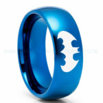 Batman Ring, Batman Wedding Band, Batman Wedding Ring, Blue Wedding Band, Blue Wedding Ring