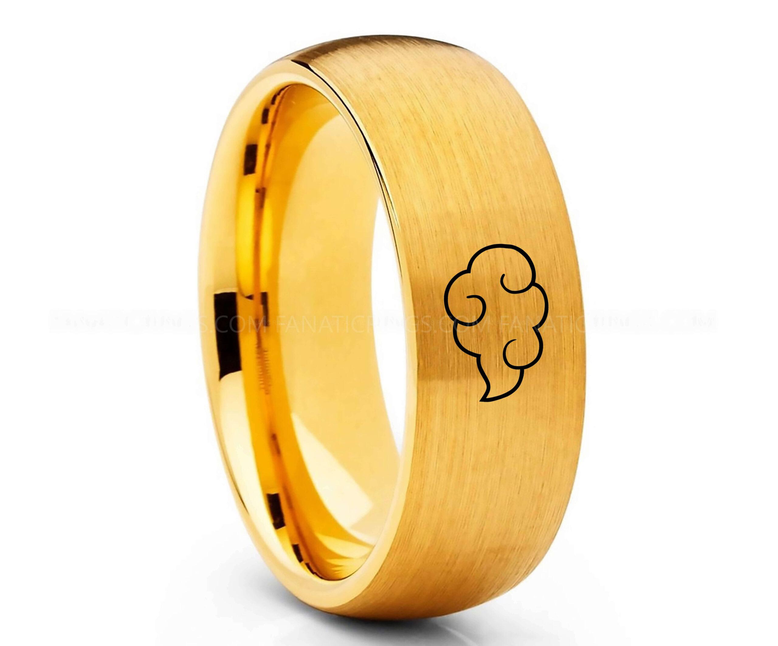 il_1588xN.3081721273_jncs a Naruto Shippuden Akatsuki Cloud Ring, Akatsuki Cloud Wedding Band, Akatsuki Cloud Jewelry, Gold Wedding Ring - Image 1