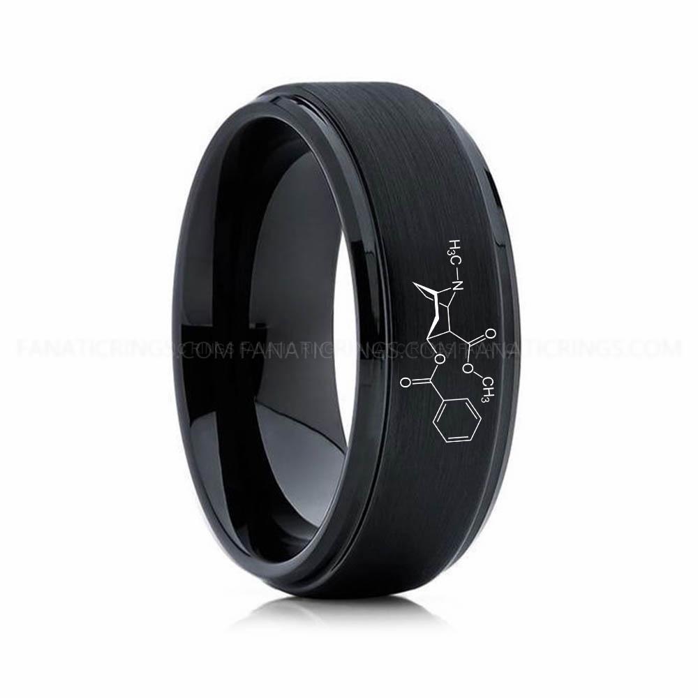 1 (15) Cocaine Molecule Ring, Cocaine Ring, Science Ring, Science Jewelry, Molecule Jewelry, Molecule Wedding Band - Image 1