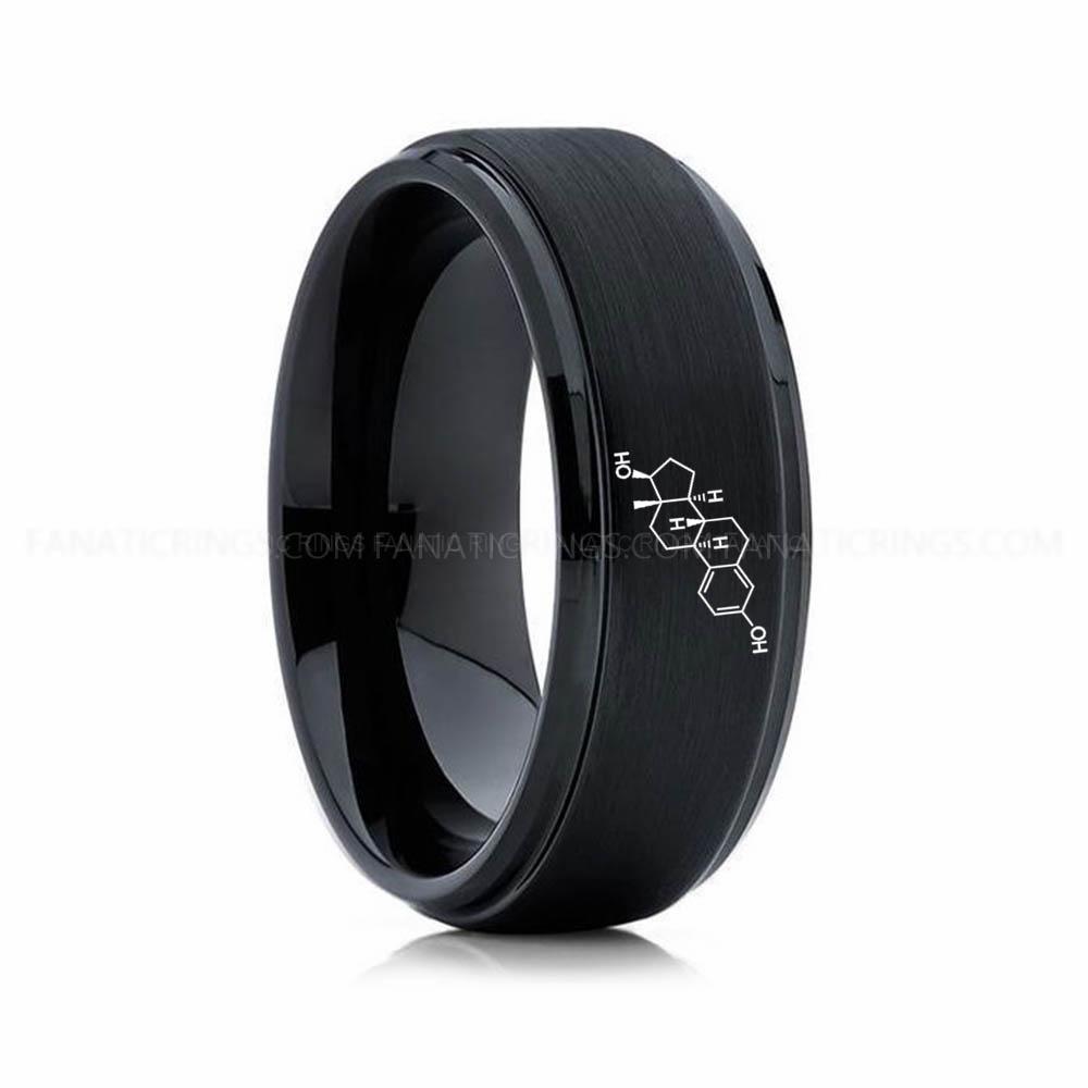 1 (6) Estrogen Ring, Estrogen Molecule Ring, Estrogen Wedding Band, Science Ring, Science Jewelry, Molecule Jewelry, Molecule Wedding Band - Image 1