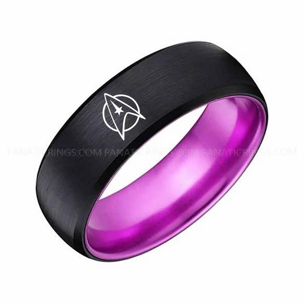1 copy (3) Starfleet Ring, Star Trek Ring, Star Trek Wedding Band, Star Trek Wedding Ring - Image 1