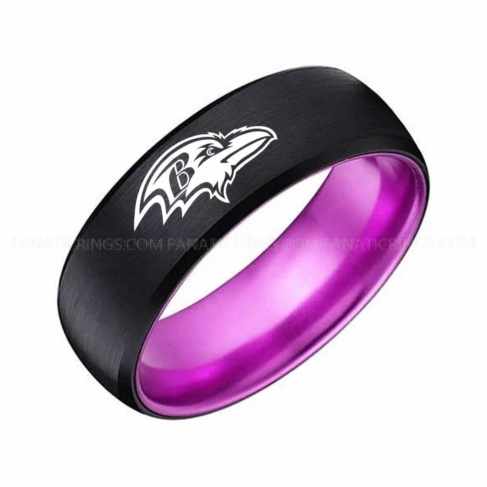 1 copy (4) Ravens Ring, Ravens Wedding Band, Ravens Wedding Ring, Ravens Jewelry - Image 1