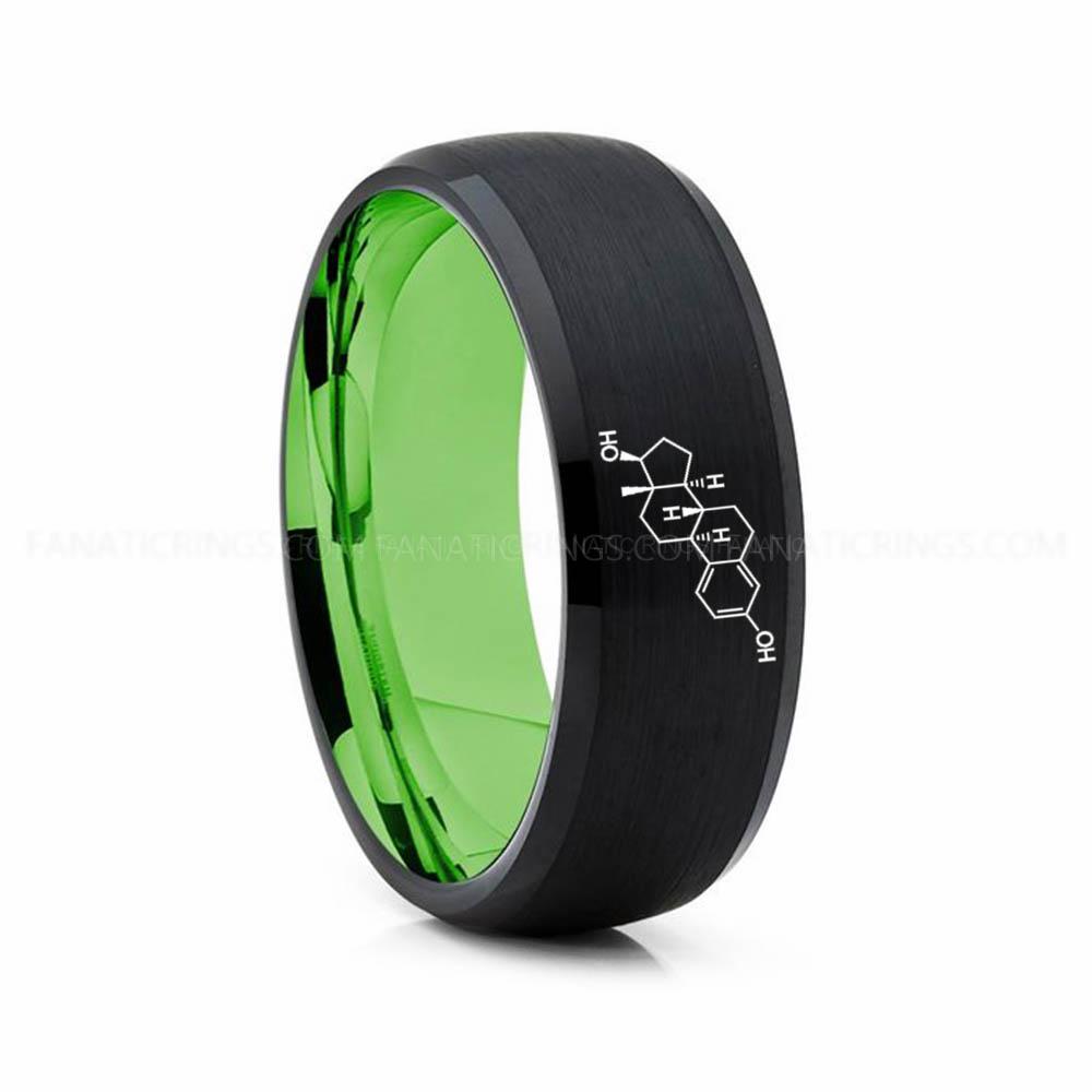 10 (5) Estrogen Ring, Estrogen Molecule Ring, Estrogen Wedding Band, Science Ring, Science Jewelry, Molecule Jewelry, Molecule Wedding Band - Image 1