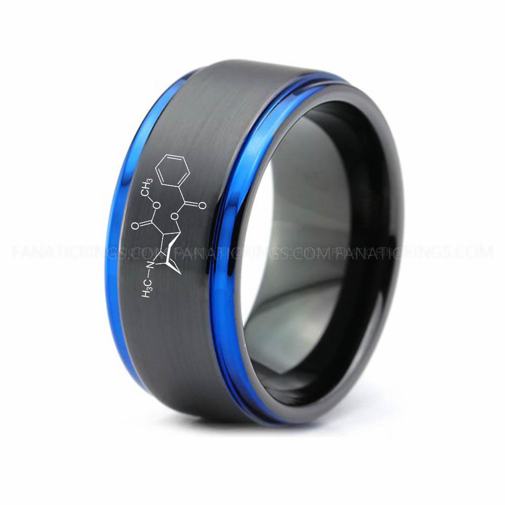 11 (11) Cocaine Molecule Ring, Cocaine Ring, Science Ring, Science Jewelry, Molecule Jewelry, Molecule Wedding Band - Image 1