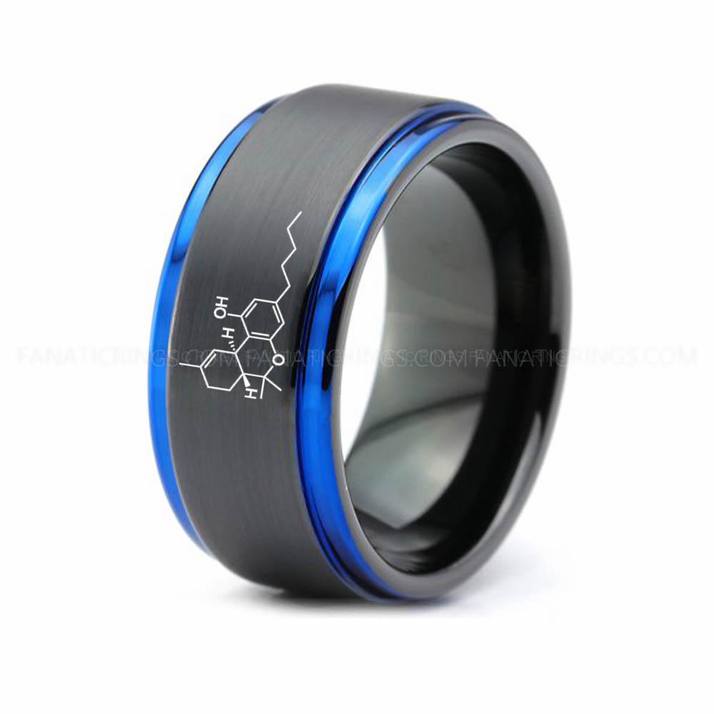 11 (6) Cannabis Ring, Tetrahydrocannabinol Ring, THC Ring, Cannabis Wedding Band, Science Ring, Science Jewelry, Molecule Jewelry, Molecule Wedding Band - Image 1