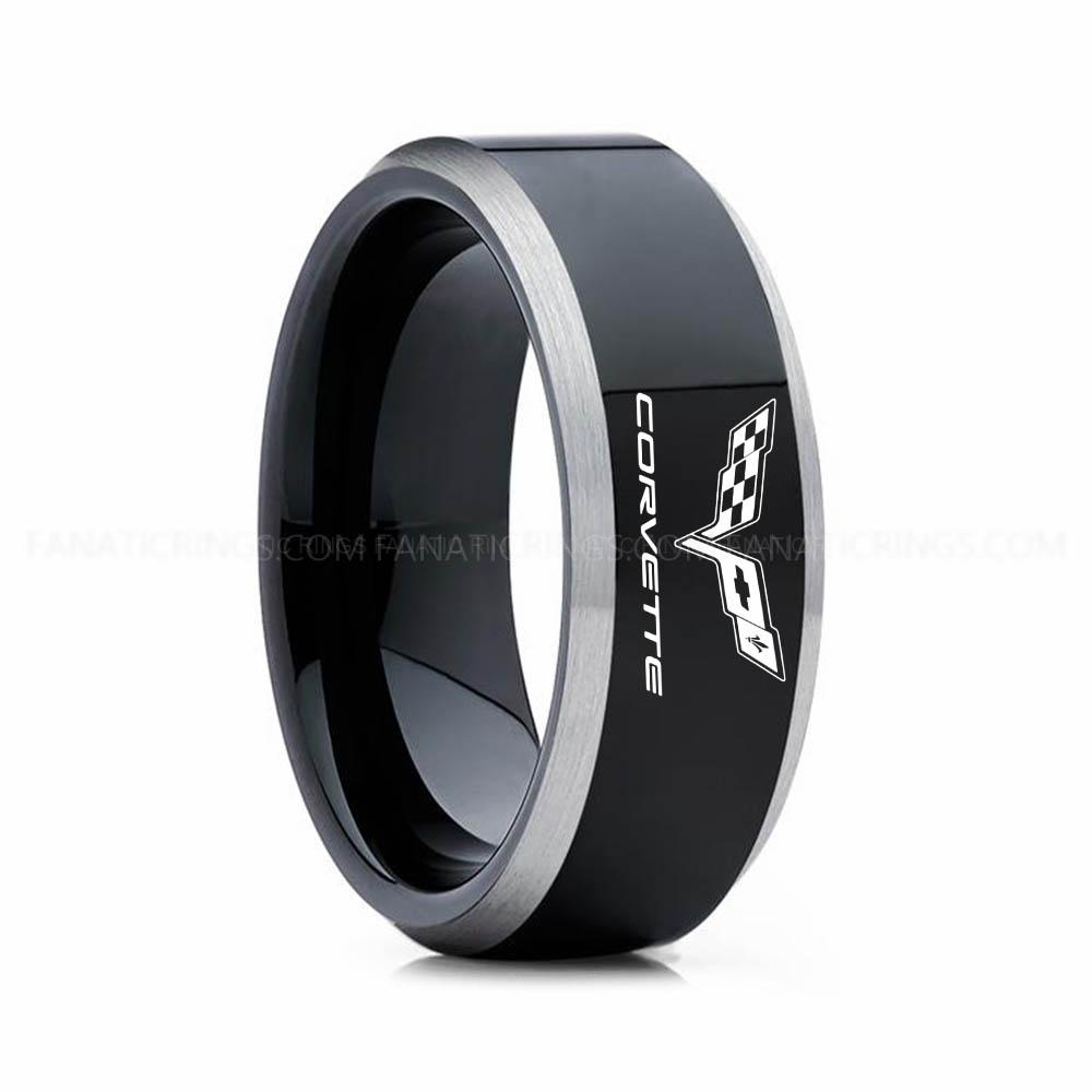 11 copy Corvette Ring, Chevy Ring, Chevrolet Ring, Chevrolet Corvette Ring, Auto Racing Ring, Chevy Wedding Band, Chevrolet Wedding Ring - Image 1