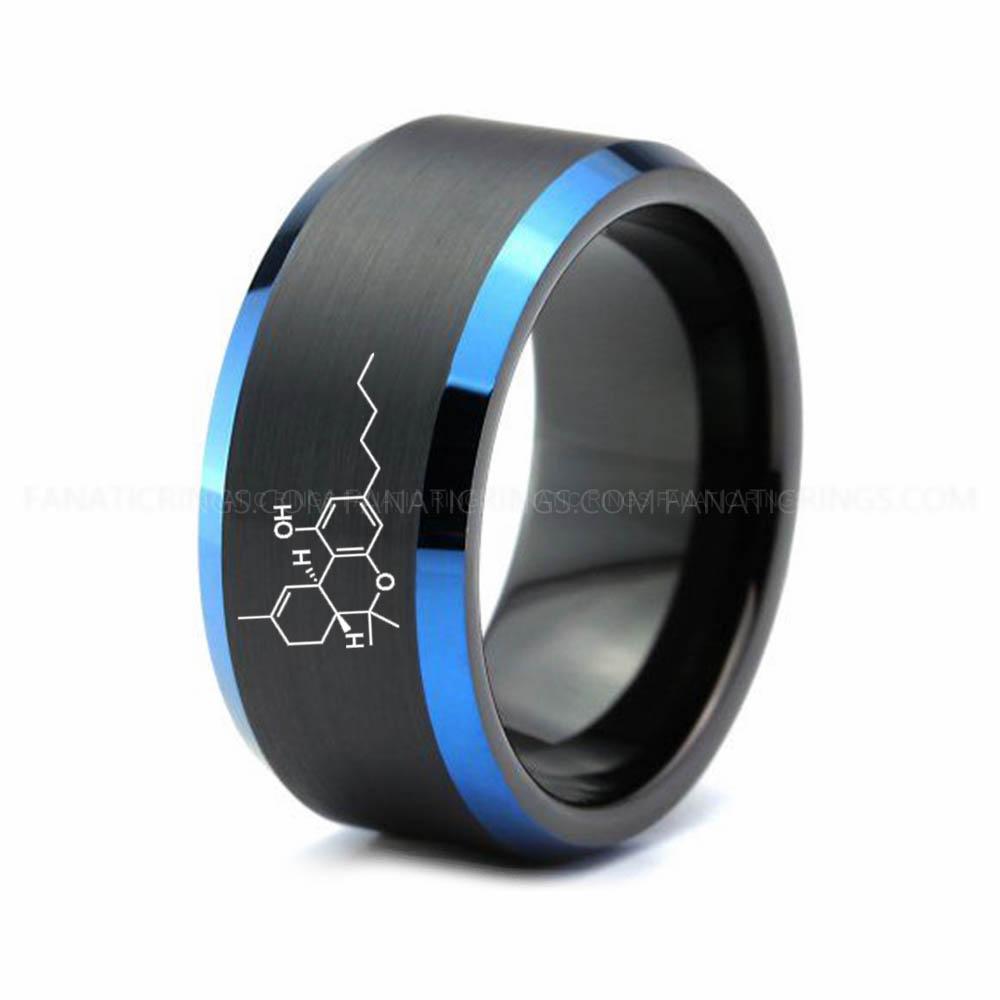12 (6) Cannabis Ring, Tetrahydrocannabinol Ring, THC Ring, Cannabis Wedding Band, Science Ring, Science Jewelry, Molecule Jewelry, Molecule Wedding Band - Image 1