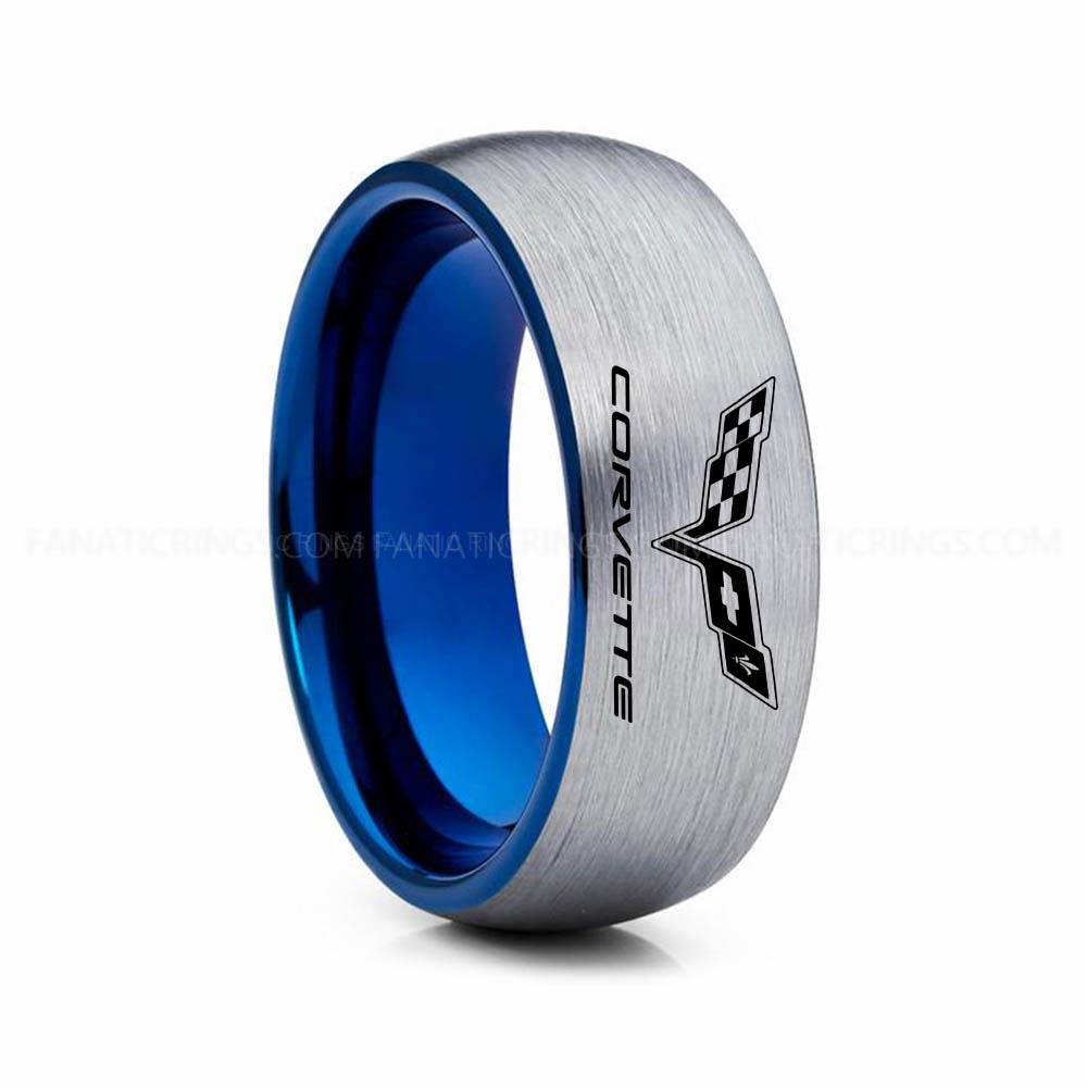 12 copy Corvette Ring, Chevy Ring, Chevrolet Ring, Chevrolet Corvette Ring, Auto Racing Ring, Chevy Wedding Band, Chevrolet Wedding Ring - Image 1