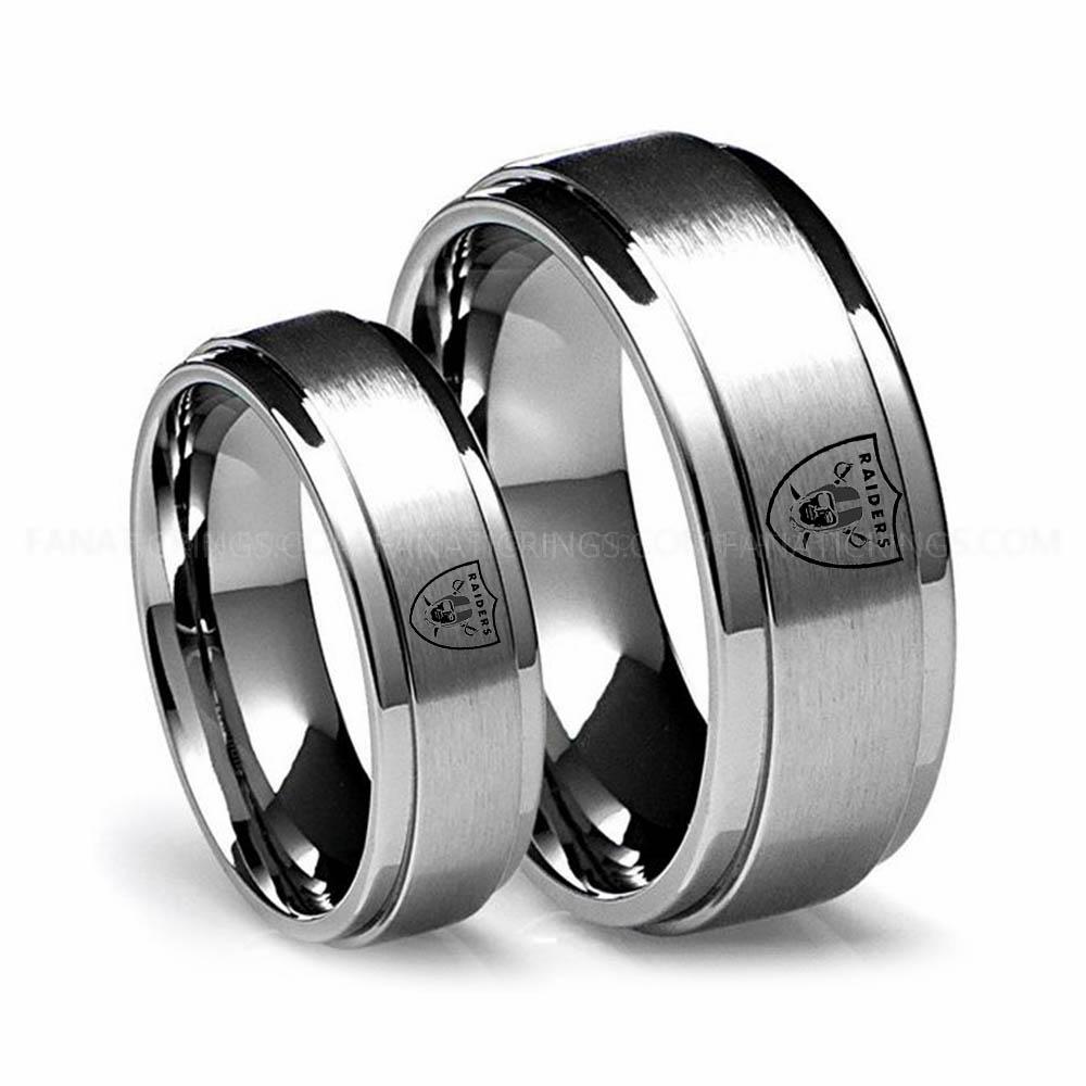 13 (3) Raiders Ring, Raiders Wedding Band, Raiders Wedding Ring, Raiders Jewelry - Image 1