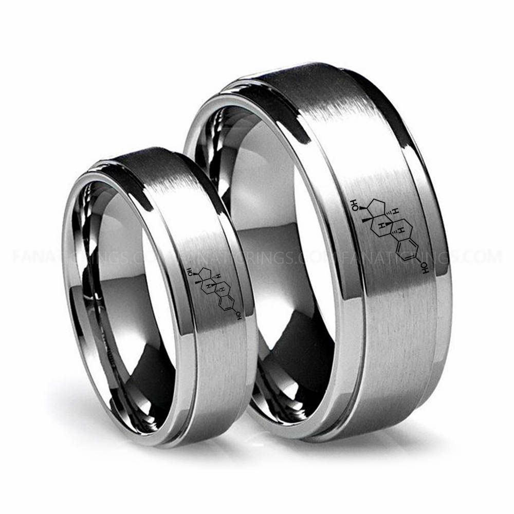 13 (5) Estrogen Ring, Estrogen Molecule Ring, Estrogen Wedding Band, Science Ring, Science Jewelry, Molecule Jewelry, Molecule Wedding Band - Image 1