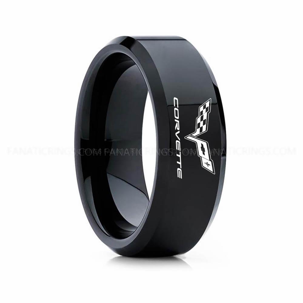 13 copy Corvette Ring, Chevy Ring, Chevrolet Ring, Chevrolet Corvette Ring, Auto Racing Ring, Chevy Wedding Band, Chevrolet Wedding Ring - Image 1