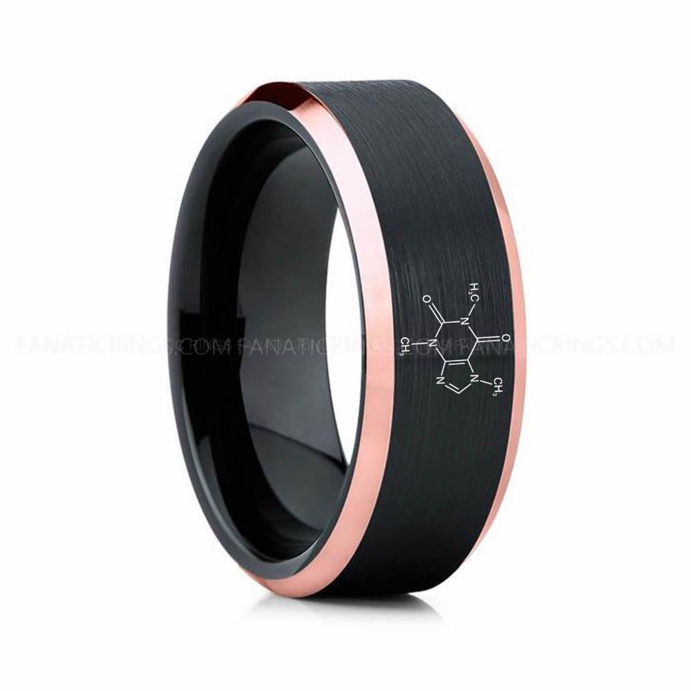 14 (10) Caffein Molecule Ring, Caffein Ring, Science Ring, Science Jewelry, Molecule Jewelry, Molecule Wedding Band - Image 1
