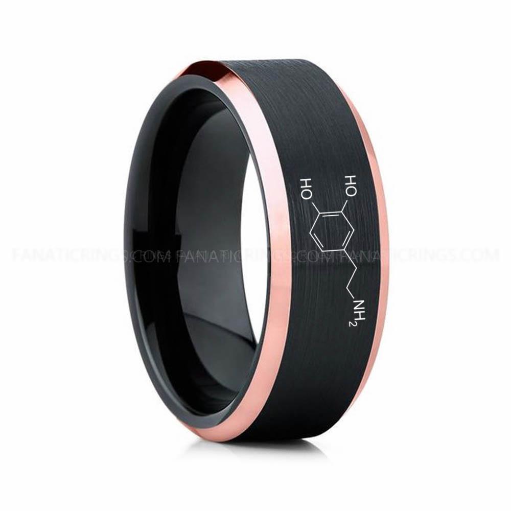 14 (11) Dopamine Molecule Ring, Dopamine Ring, Science Ring, Science Jewelry, Molecule Jewelry, Molecule Wedding Band - Image 1