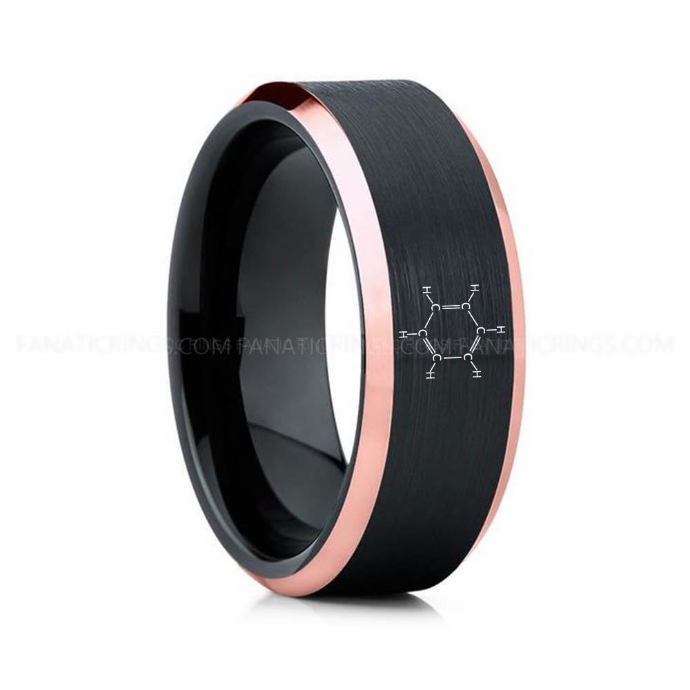 14 (14) Benzene Molecule Ring, Benzene Ring, Science Ring, Science Jewelry, Molecule Jewelry, Molecule Wedding Band - Image 1