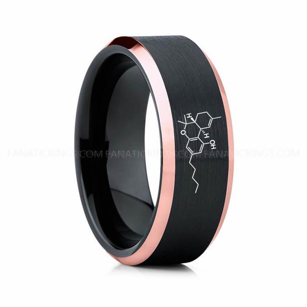 14 (6) Cannabis Ring, Tetrahydrocannabinol Ring, THC Ring, Cannabis Wedding Band, Science Ring, Science Jewelry, Molecule Jewelry, Molecule Wedding Band - Image 1