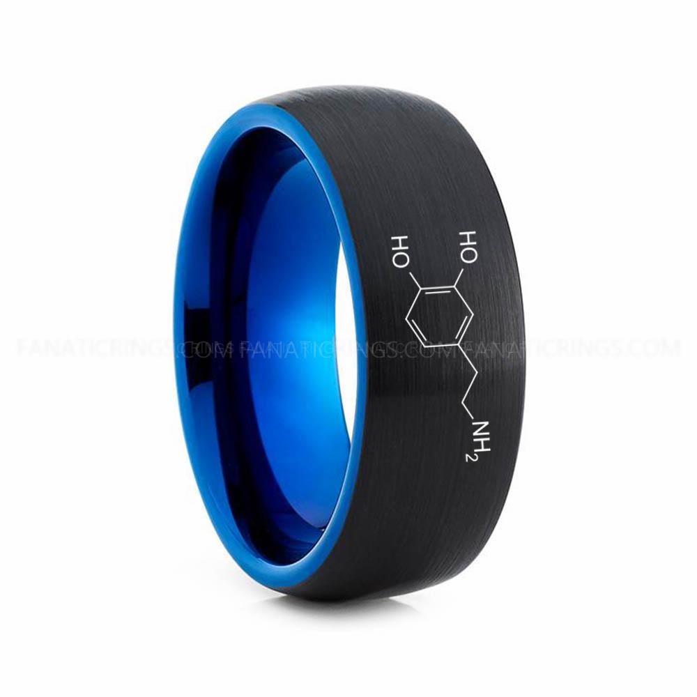 15 (10) Dopamine Molecule Ring, Dopamine Ring, Science Ring, Science Jewelry, Molecule Jewelry, Molecule Wedding Band - Image 1