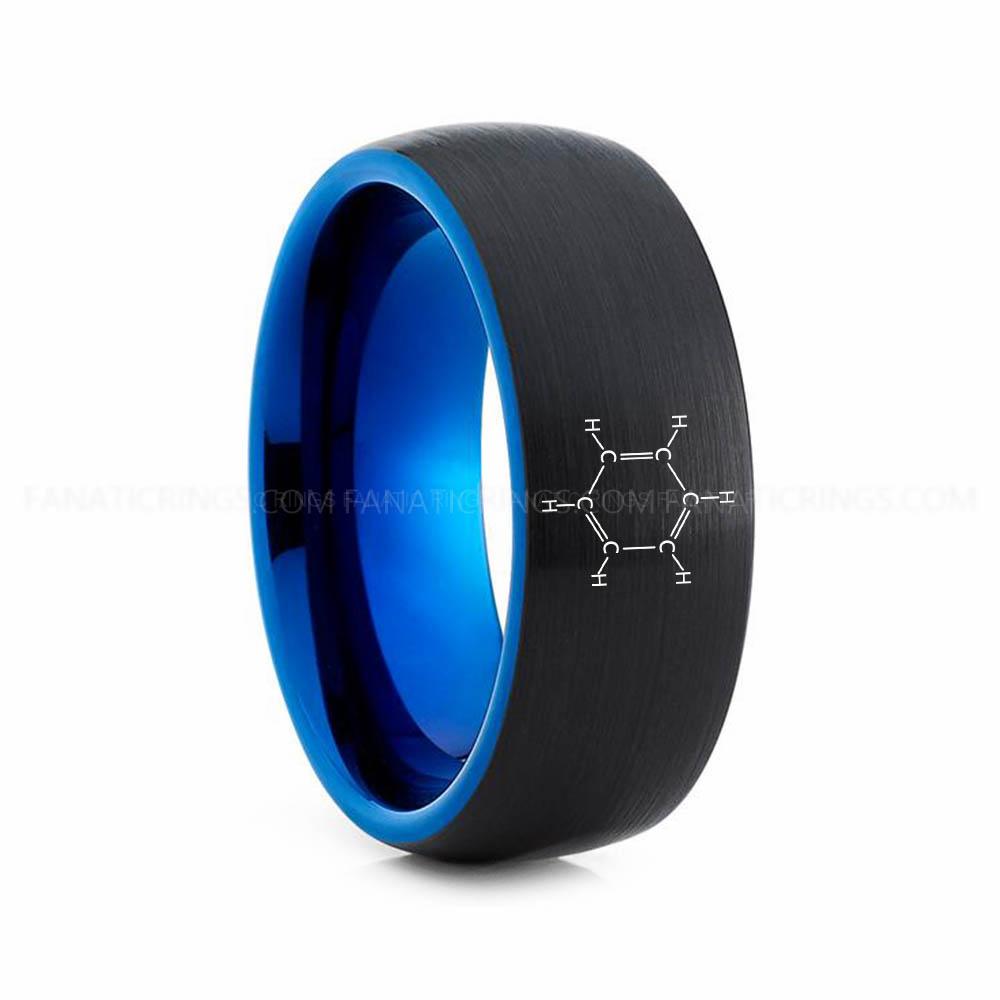 15 (13) Benzene Molecule Ring, Benzene Ring, Science Ring, Science Jewelry, Molecule Jewelry, Molecule Wedding Band - Image 1