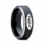 Trucker Ring, Truck Driver Ring, Peterbilt Truck Ring, Peterbilt Ring, Black Tungsten Ring, Black Wedding Ring, Truck Ring, Black Ring