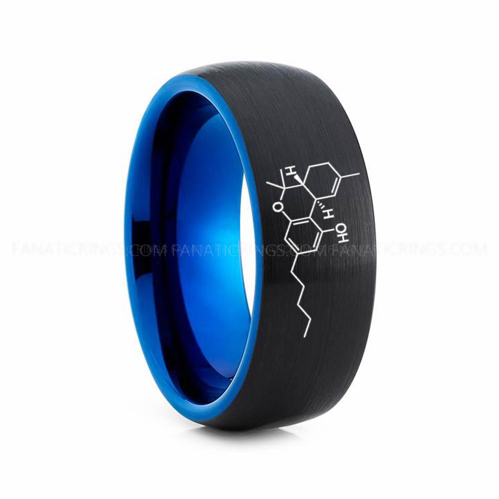 15 (6) Cannabis Ring, Tetrahydrocannabinol Ring, THC Ring, Cannabis Wedding Band, Science Ring, Science Jewelry, Molecule Jewelry, Molecule Wedding Band - Image 1