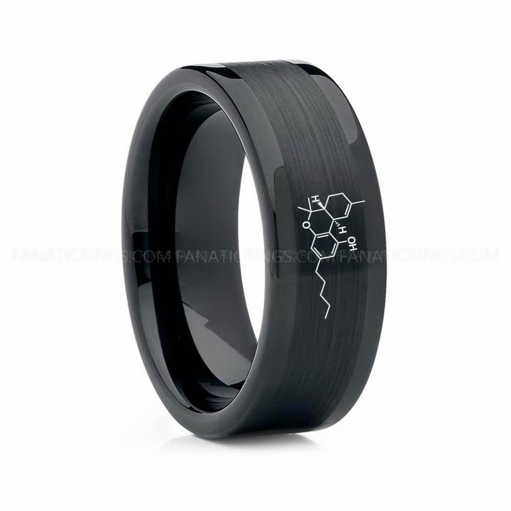 16 (6) Cannabis Ring, Tetrahydrocannabinol Ring, THC Ring, Cannabis Wedding Band, Science Ring, Science Jewelry, Molecule Jewelry, Molecule Wedding Band - Image 1
