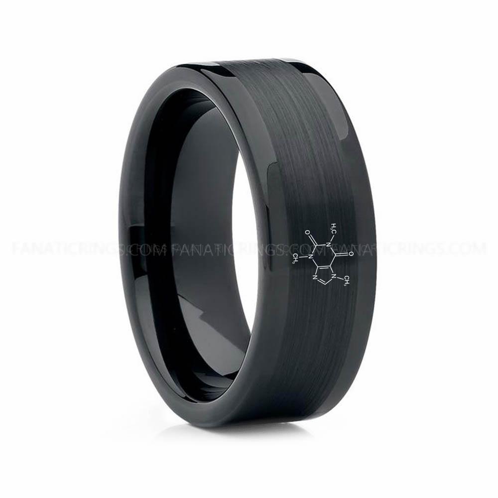 16 (9) Caffein Molecule Ring, Caffein Ring, Science Ring, Science Jewelry, Molecule Jewelry, Molecule Wedding Band - Image 1