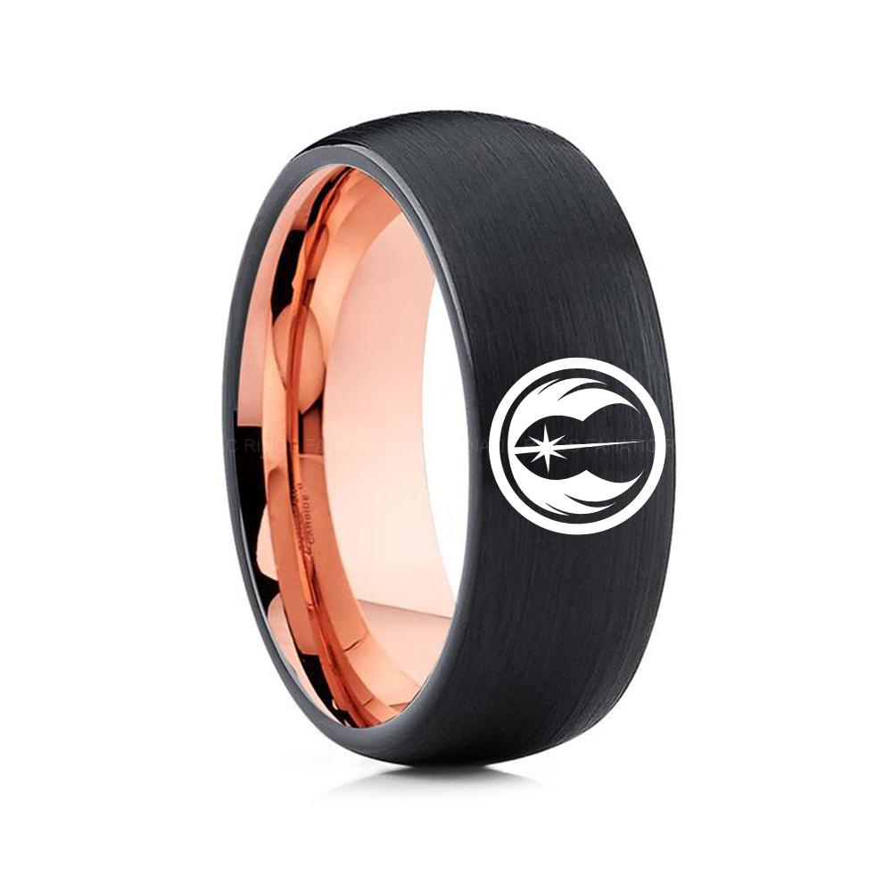 16 copy (3) Jedi Order Ring, Star Wars Ring, Star Wars Wedding Band, Star Wars Wedding Ring - Image 1