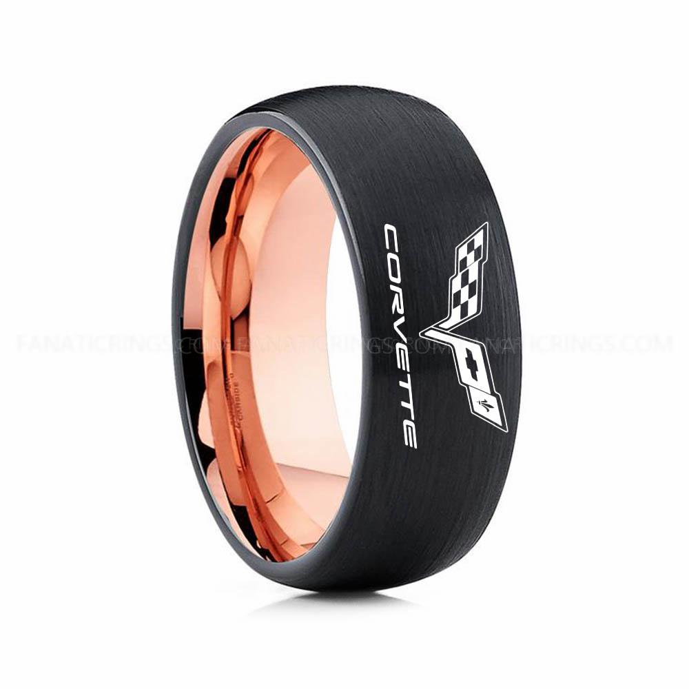 16 copy Corvette Ring, Chevy Ring, Chevrolet Ring, Chevrolet Corvette Ring, Auto Racing Ring, Chevy Wedding Band, Chevrolet Wedding Ring - Image 1
