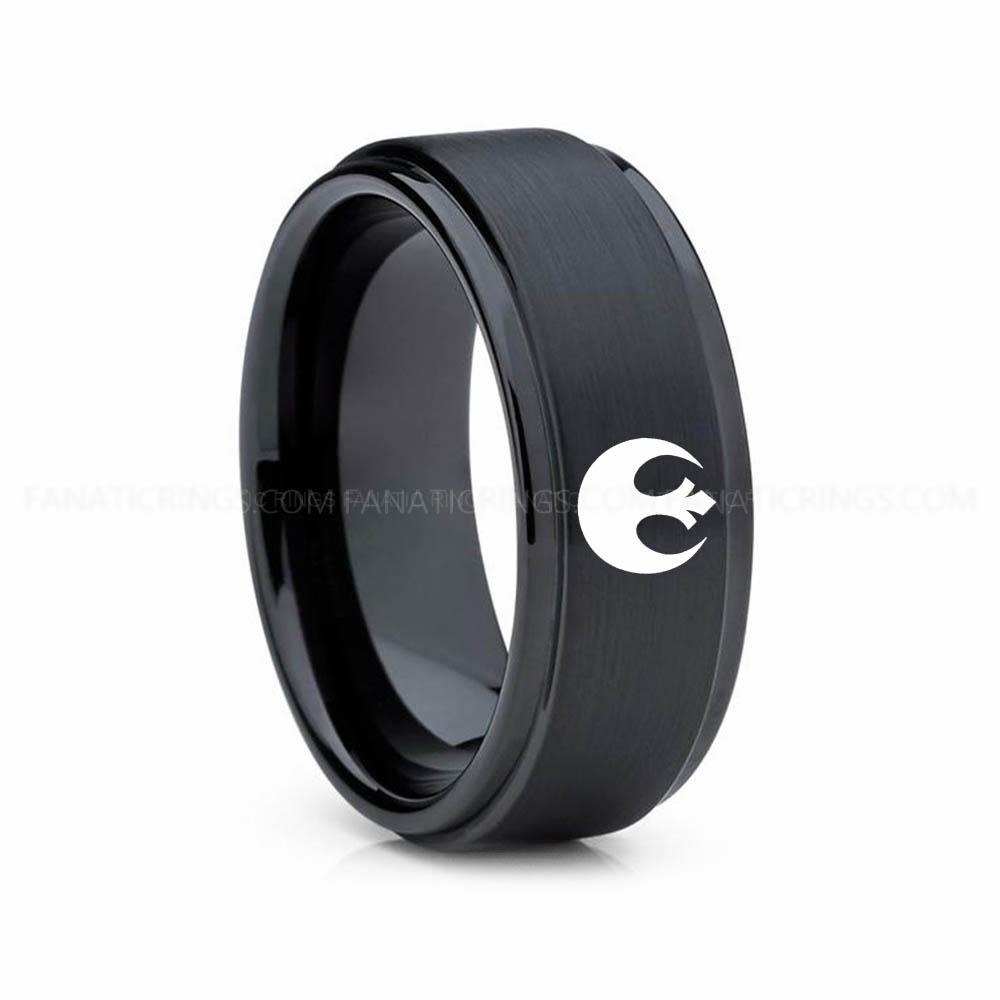 17 copy (2) Rebel Alliance Ring, Star Wars Ring, Star Wars Wedding Band, Star Wars Wedding Ring - Image 1
