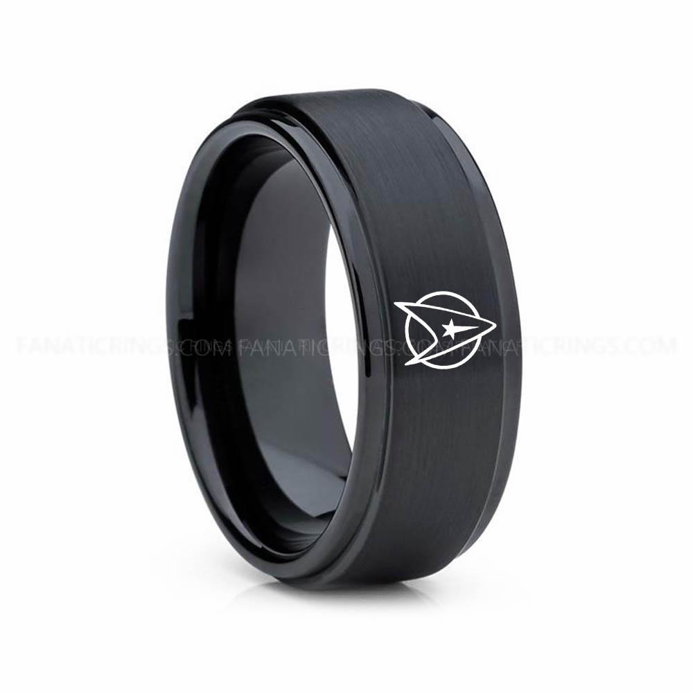 17 copy (4) Starfleet Ring, Star Trek Ring, Star Trek Wedding Band, Star Trek Wedding Ring - Image 1
