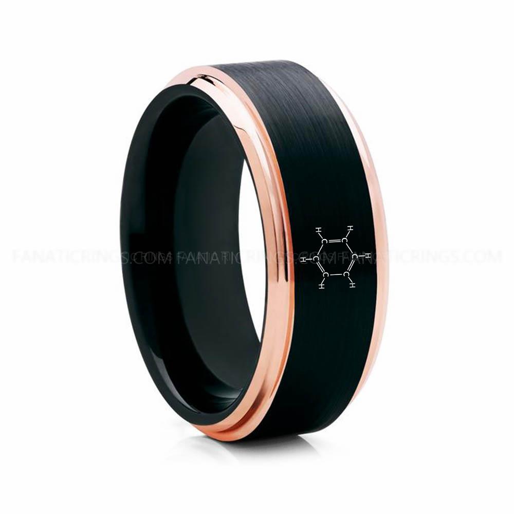18 (13) Benzene Molecule Ring, Benzene Ring, Science Ring, Science Jewelry, Molecule Jewelry, Molecule Wedding Band - Image 1