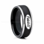 Trucker Ring, Truck Driver Ring, Peterbilt Truck Ring, Peterbilt Ring, Black Tungsten Ring, Black Wedding Ring, Truck Ring, Black Ring