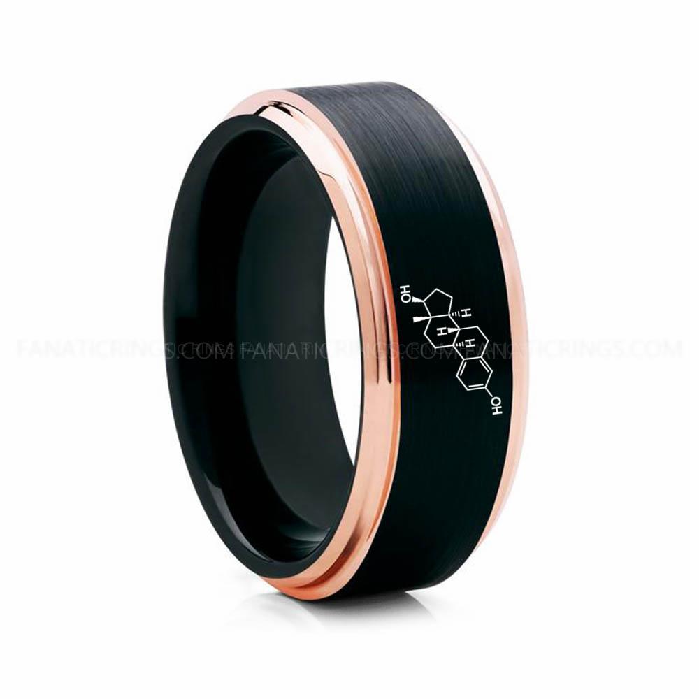 18 (5) Estrogen Ring, Estrogen Molecule Ring, Estrogen Wedding Band, Science Ring, Science Jewelry, Molecule Jewelry, Molecule Wedding Band - Image 1