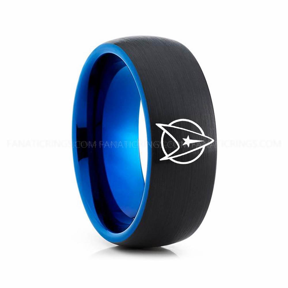 18 copy (4) Starfleet Ring, Star Trek Ring, Star Trek Wedding Band, Star Trek Wedding Ring - Image 1