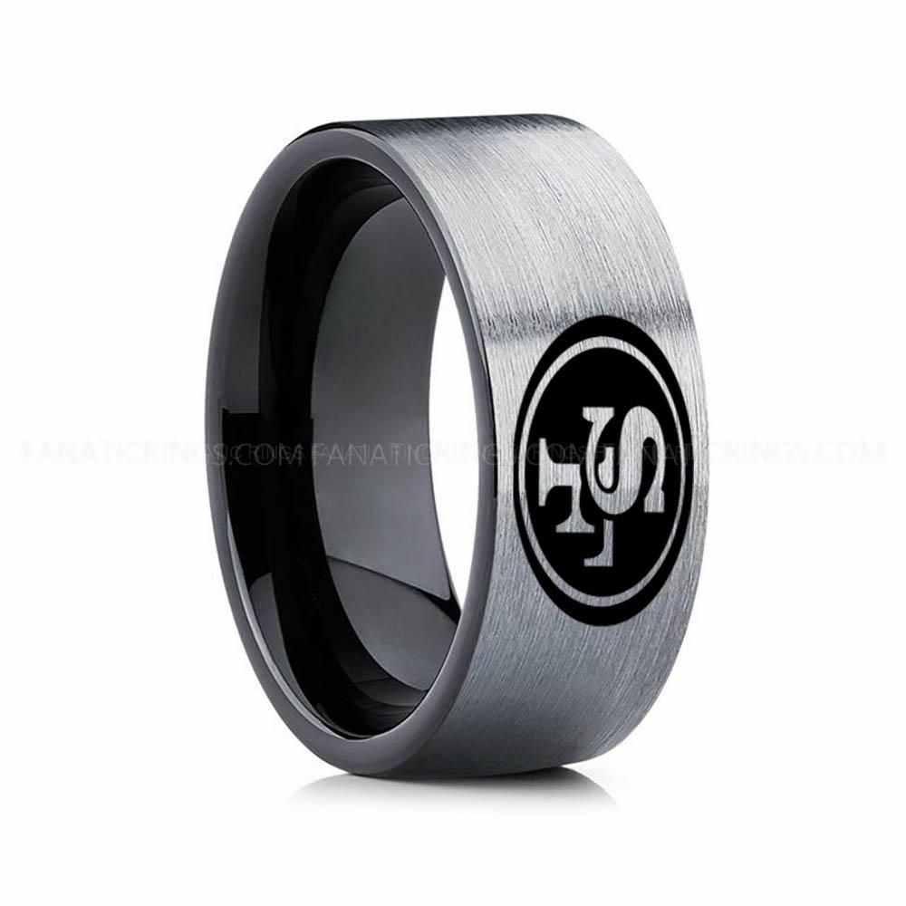 2 (2) 49ERS Ring, 49ERS Wedding Band, 49ERS Wedding Ring, 49ERS Jewelry - Image 1