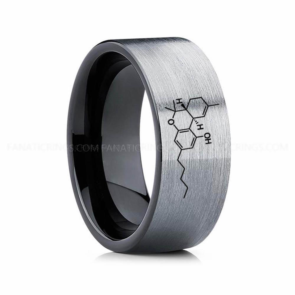 2 (7) Cannabis Ring, Tetrahydrocannabinol Ring, THC Ring, Cannabis Wedding Band, Science Ring, Science Jewelry, Molecule Jewelry, Molecule Wedding Band - Image 1
