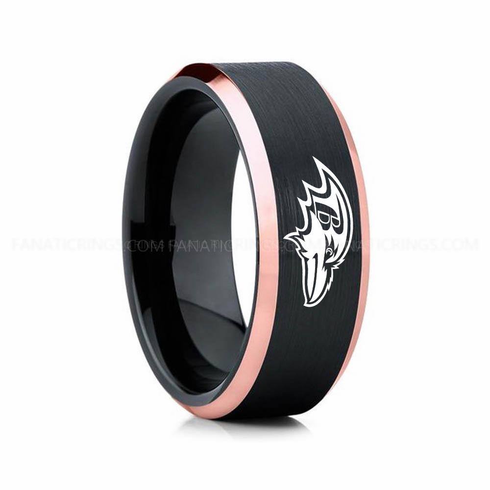 2 copy (2) Ravens Ring, Ravens Wedding Band, Ravens Wedding Ring, Ravens Jewelry - Image 1