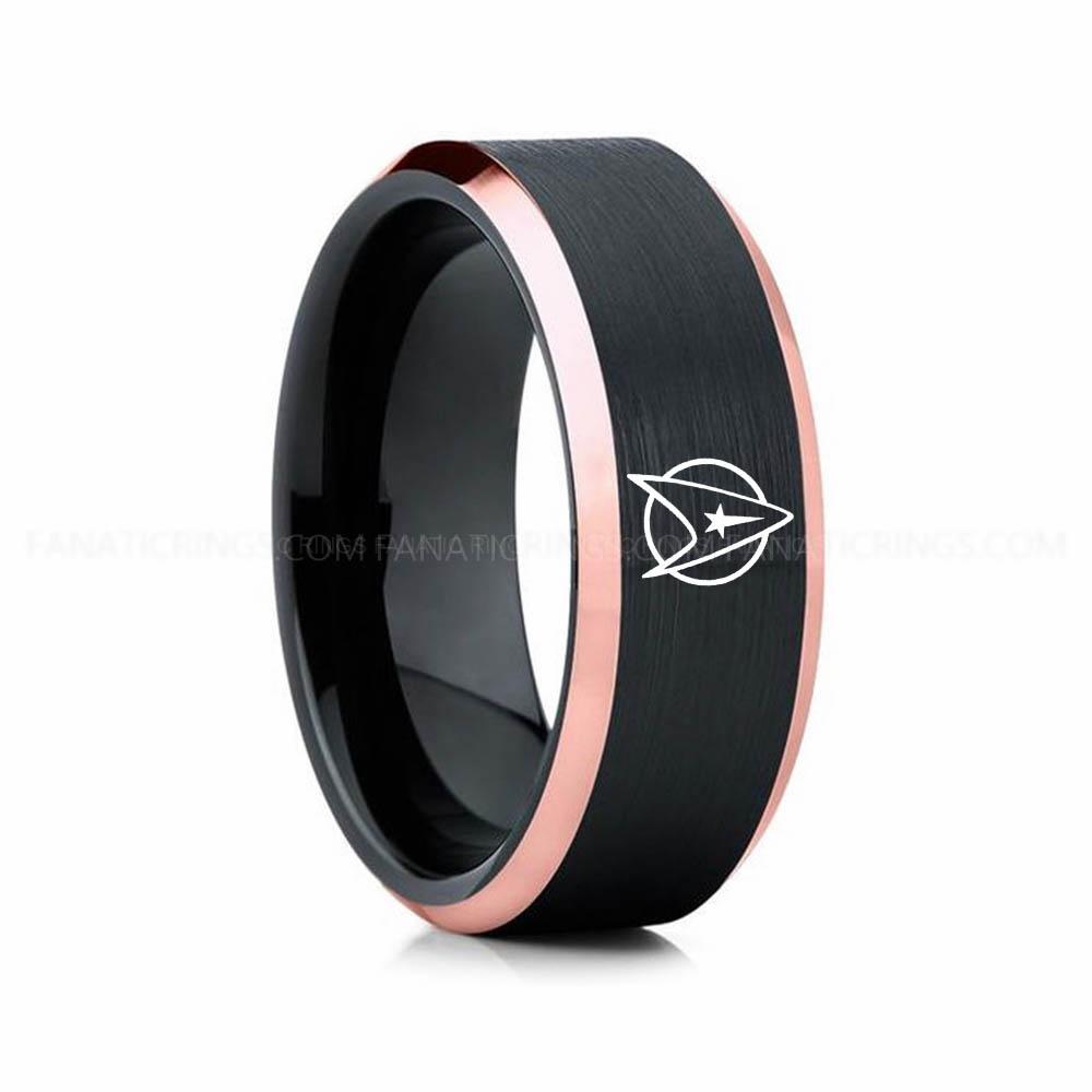 2 copy (5) Starfleet Ring, Star Trek Ring, Star Trek Wedding Band, Star Trek Wedding Ring - Image 1