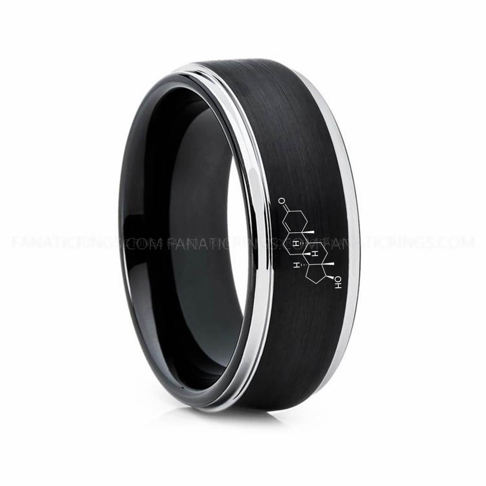 3 (14) Testosterone Molecule Ring, Testosterone Ring, Science Ring, Science Jewelry, Molecule Jewelry, Molecule Wedding Band - Image 1